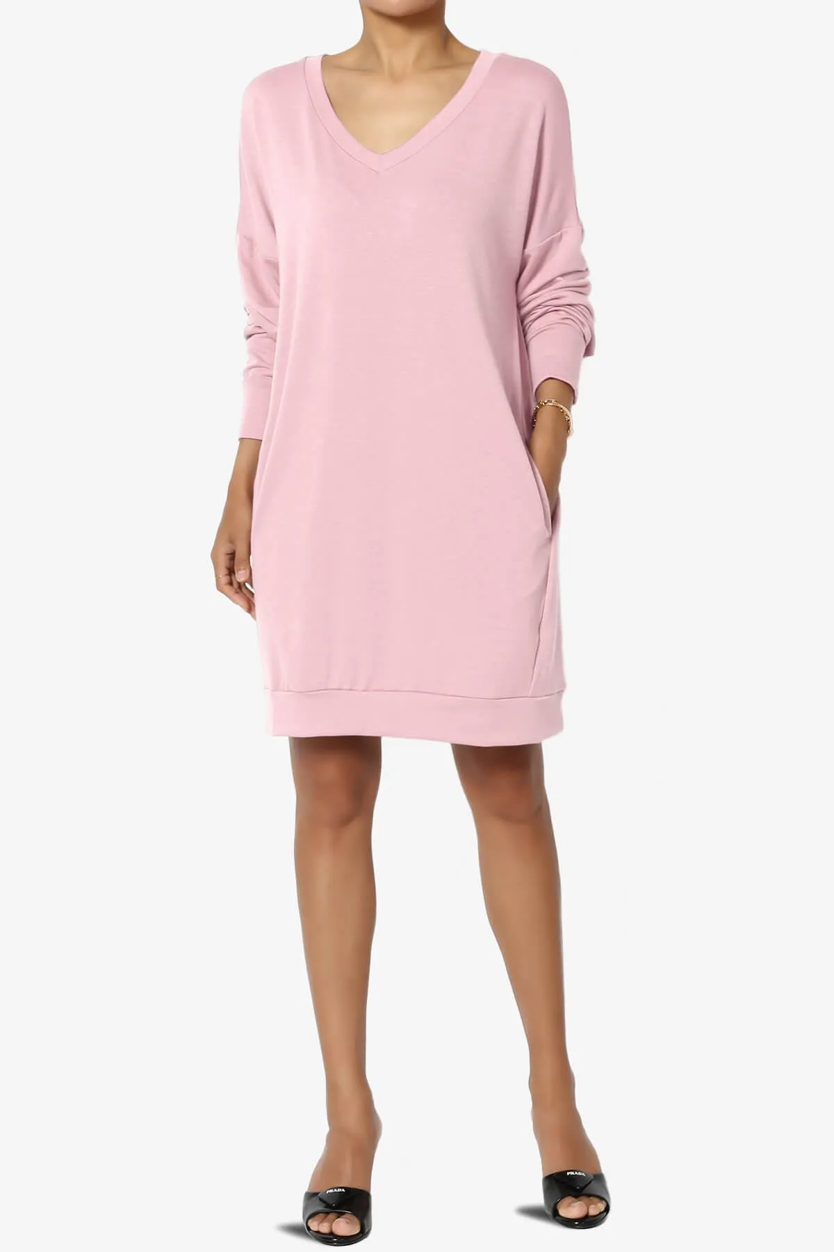 Chrissy V-Neck Pocket Soft Terry Tunic PLUS
