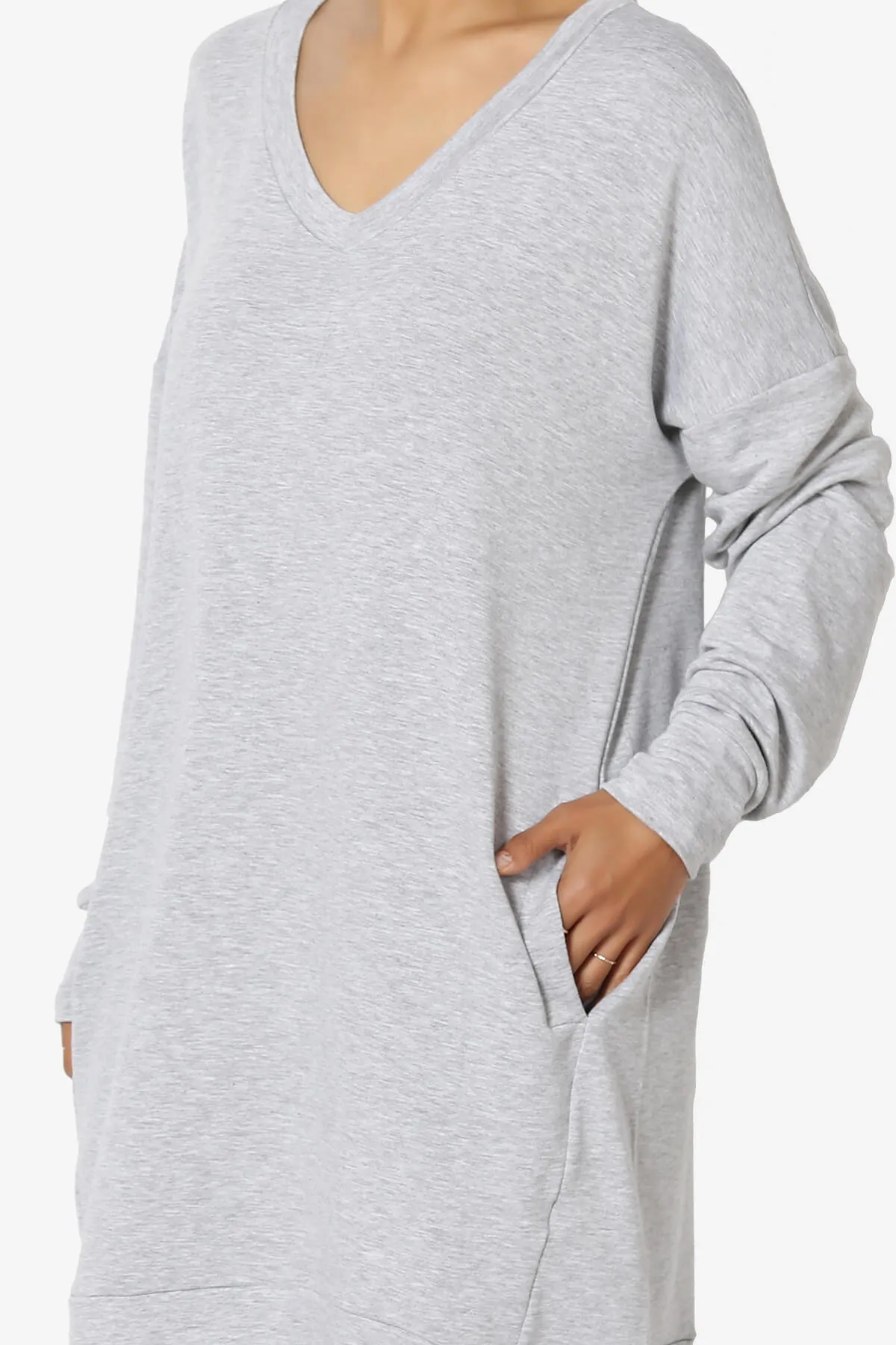Chrissy V-Neck Pocket Soft Terry Tunic PLUS