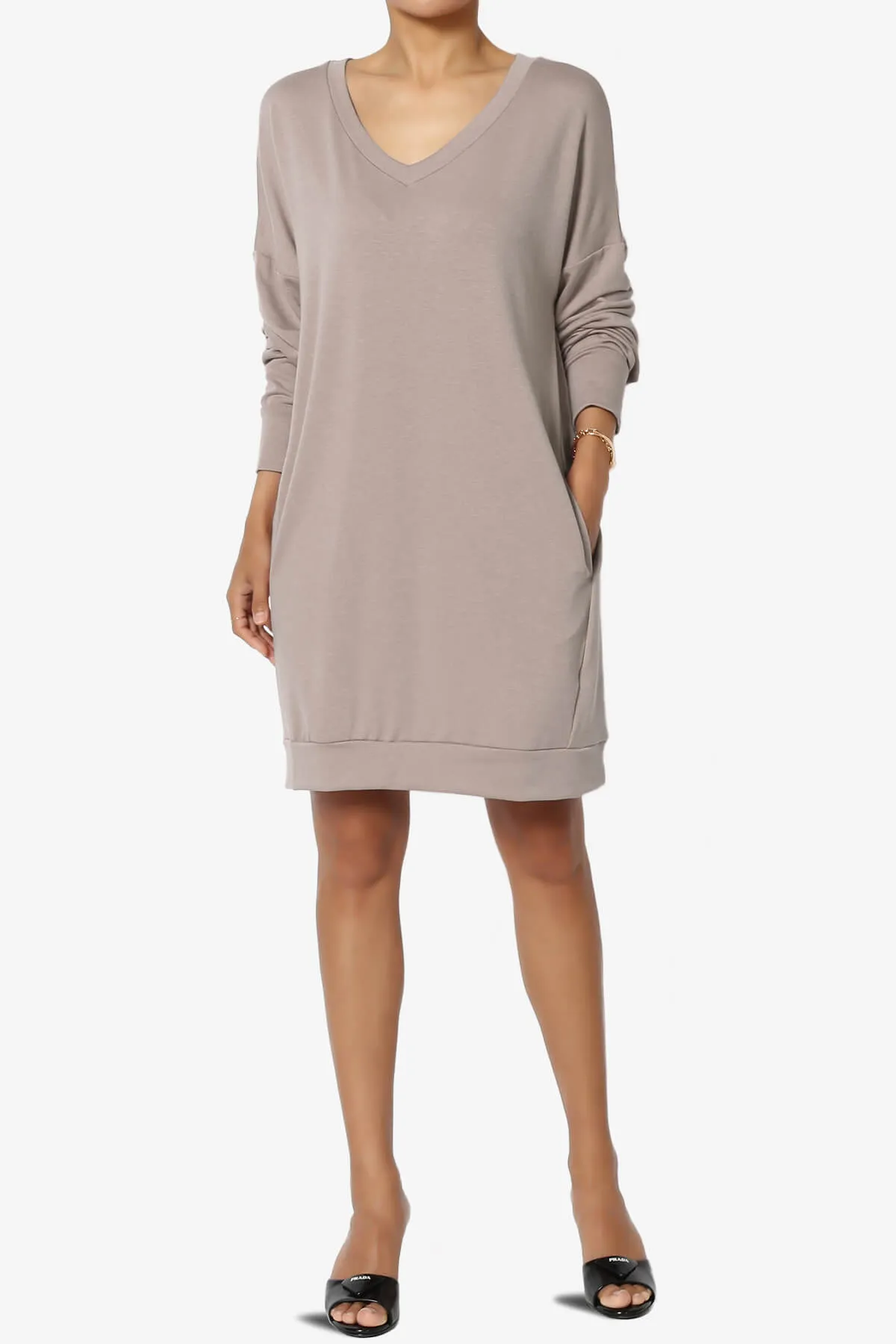 Chrissy V-Neck Pocket Soft Terry Tunic PLUS