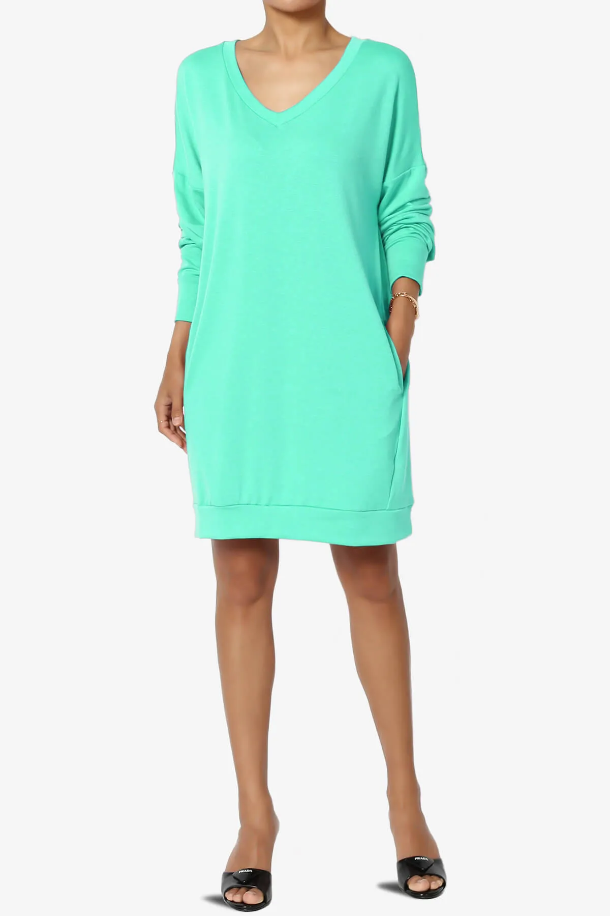 Chrissy V-Neck Pocket Soft Terry Tunic PLUS