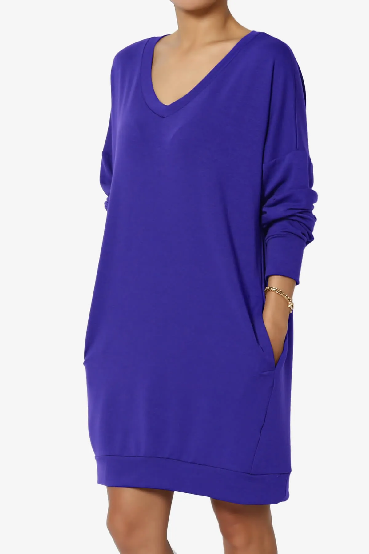 Chrissy V-Neck Pocket Soft Terry Tunic PLUS