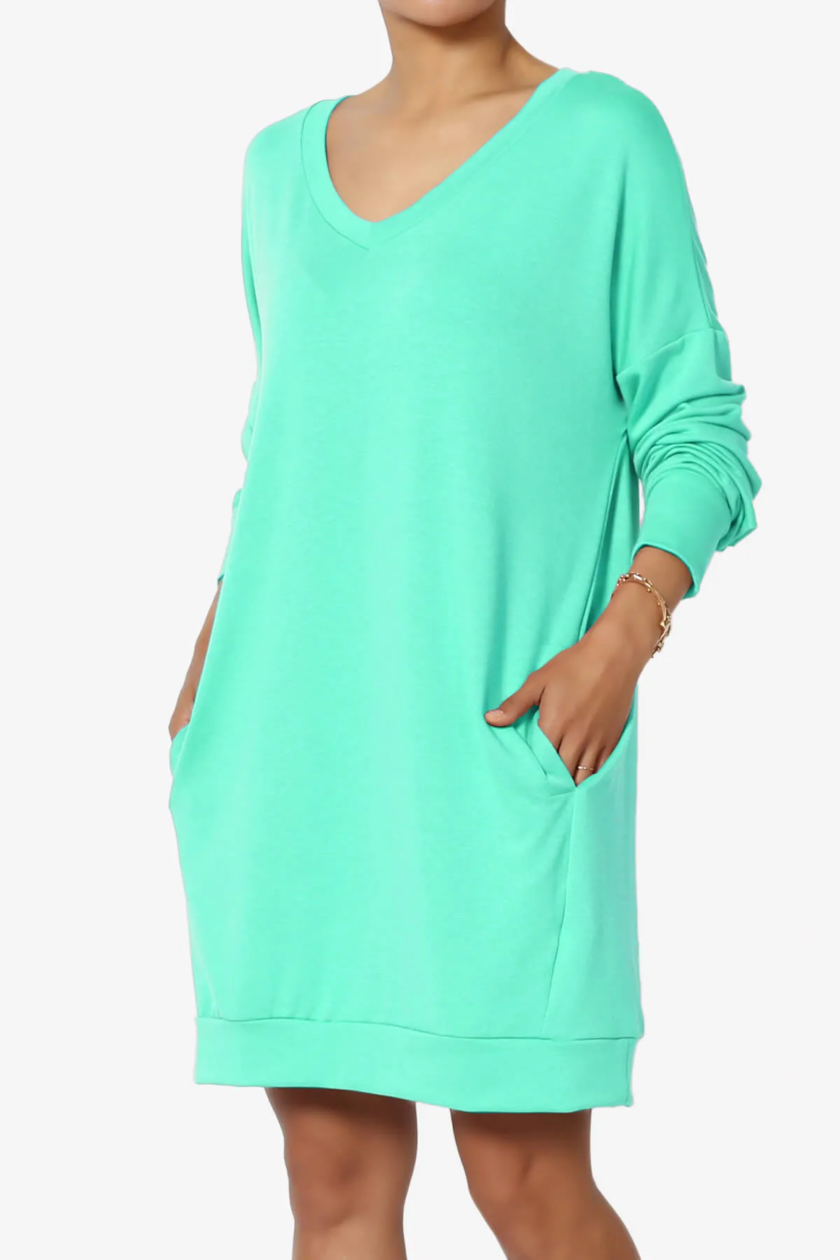 Chrissy V-Neck Pocket Soft Terry Tunic PLUS