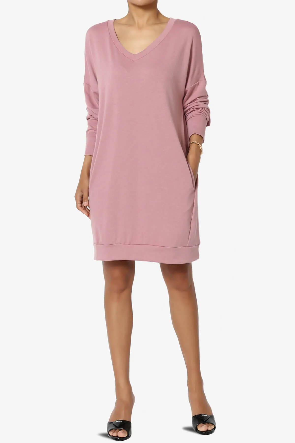 Chrissy V-Neck Pocket Soft Terry Tunic PLUS