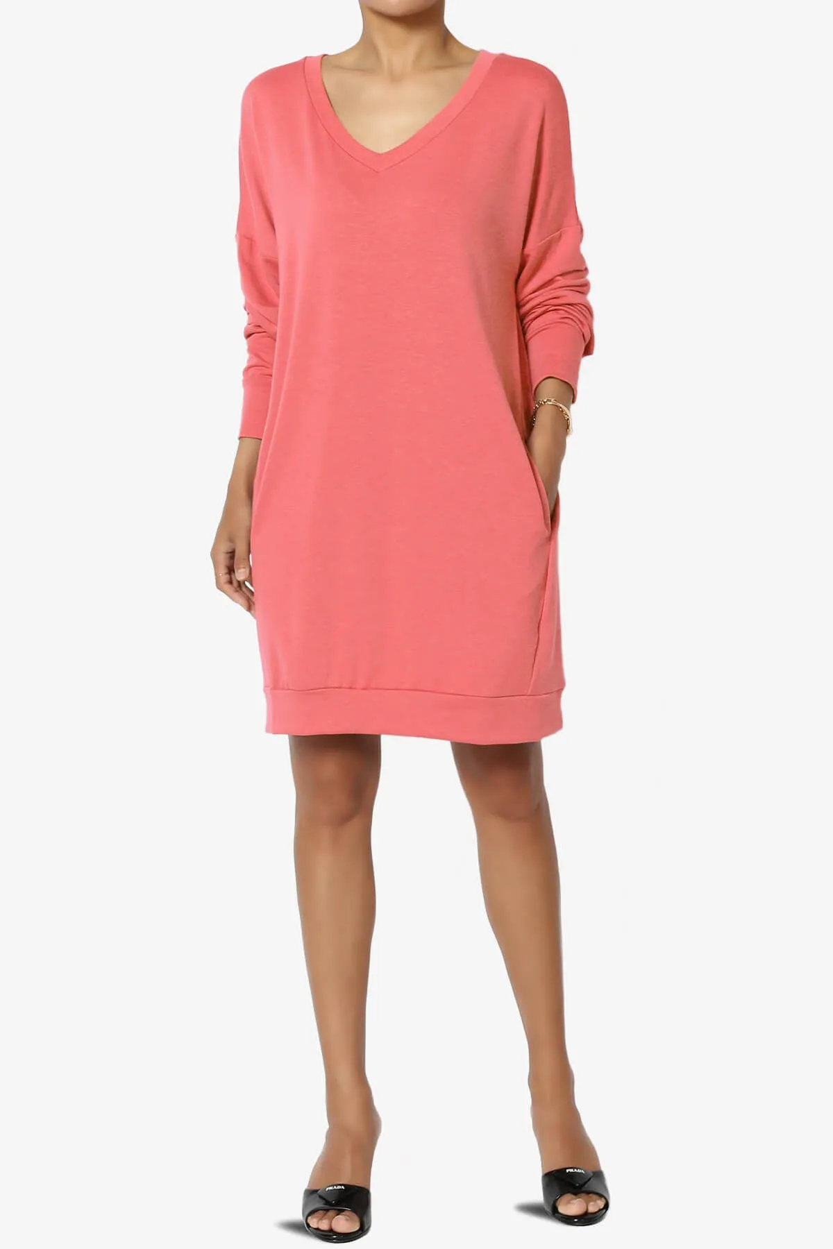 Chrissy V-Neck Pocket Soft Terry Tunic PLUS