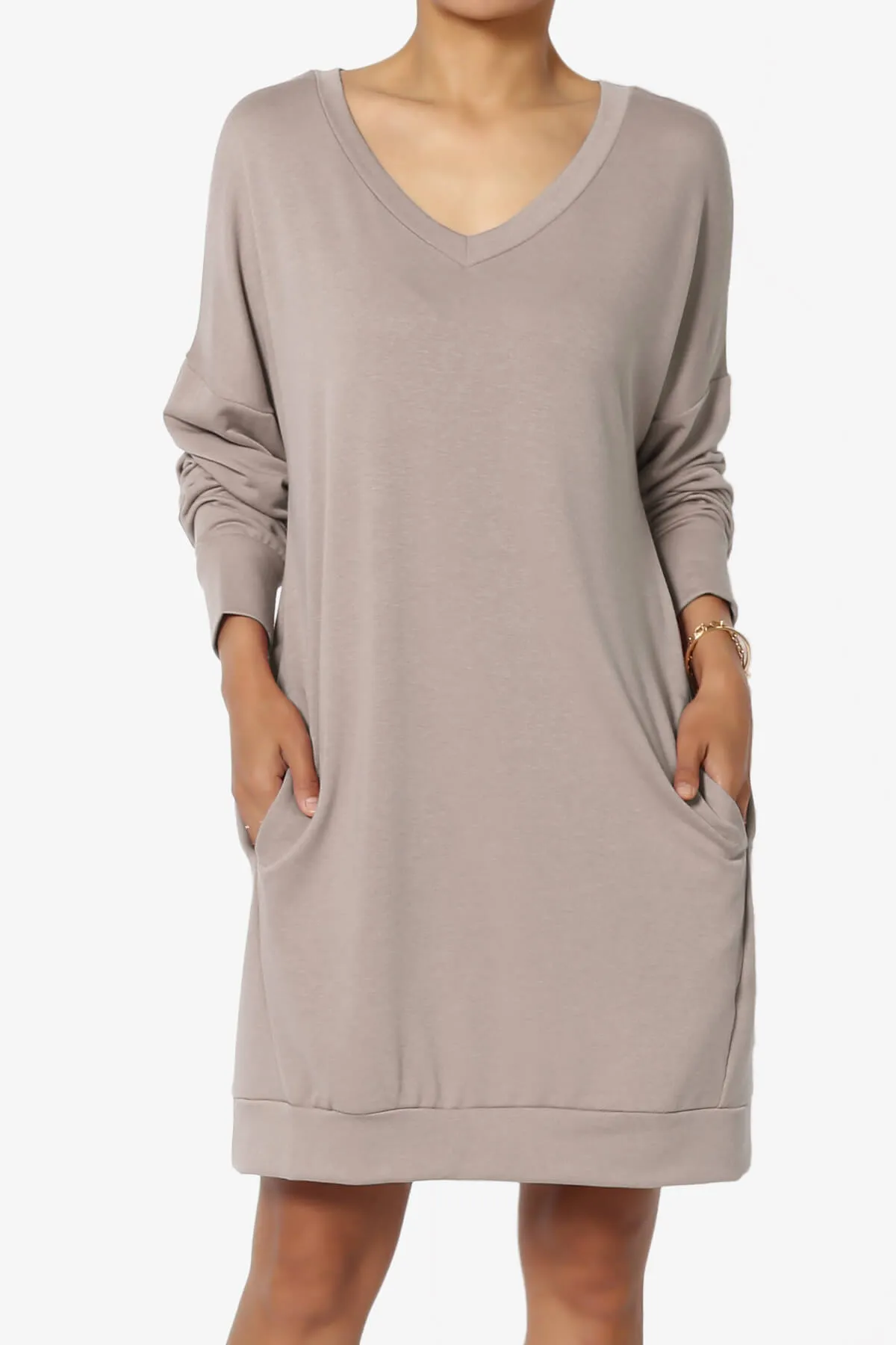 Chrissy V-Neck Pocket Soft Terry Tunic PLUS