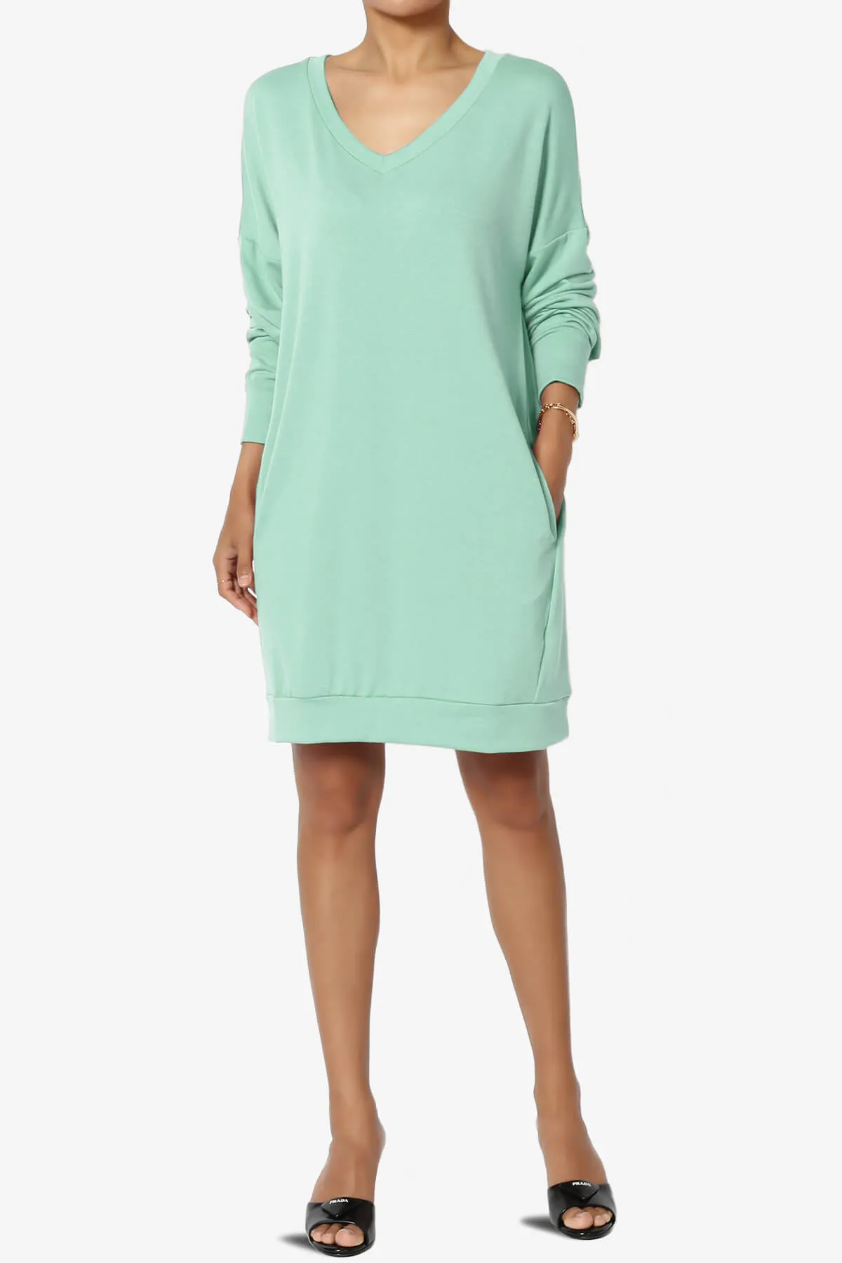 Chrissy V-Neck Pocket Soft Terry Tunic PLUS