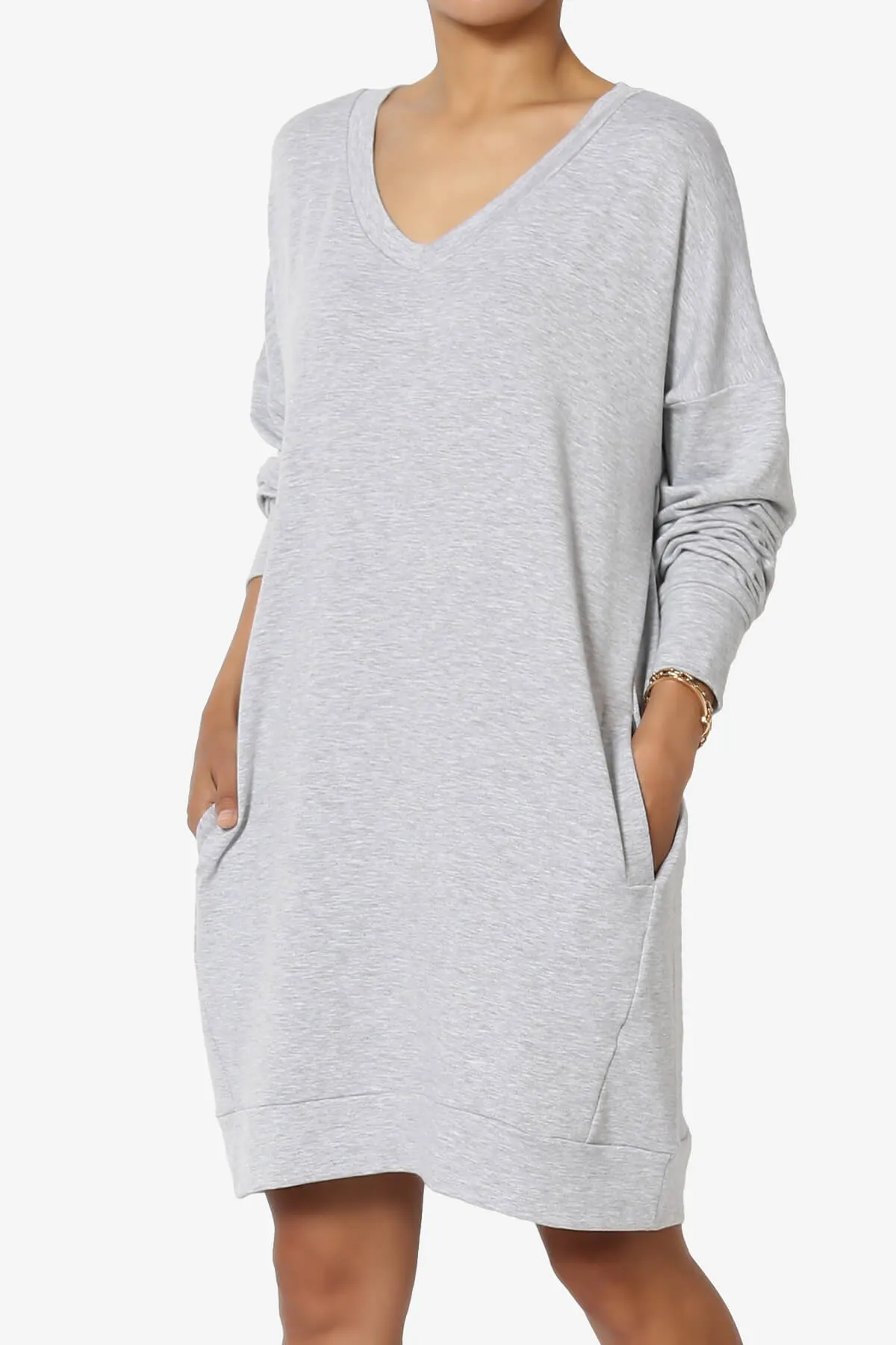 Chrissy V-Neck Pocket Soft Terry Tunic PLUS