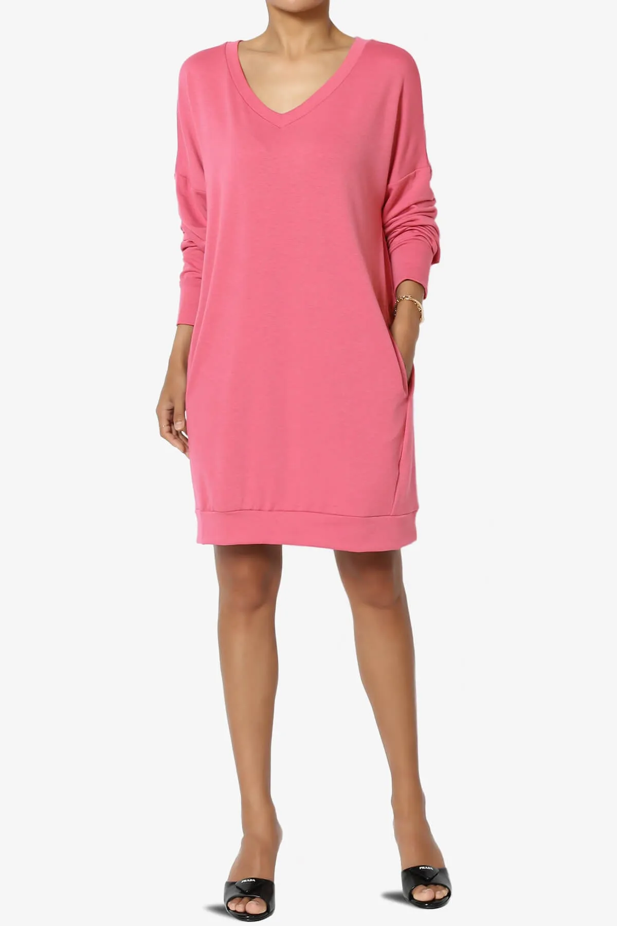 Chrissy V-Neck Pocket Soft Terry Tunic PLUS