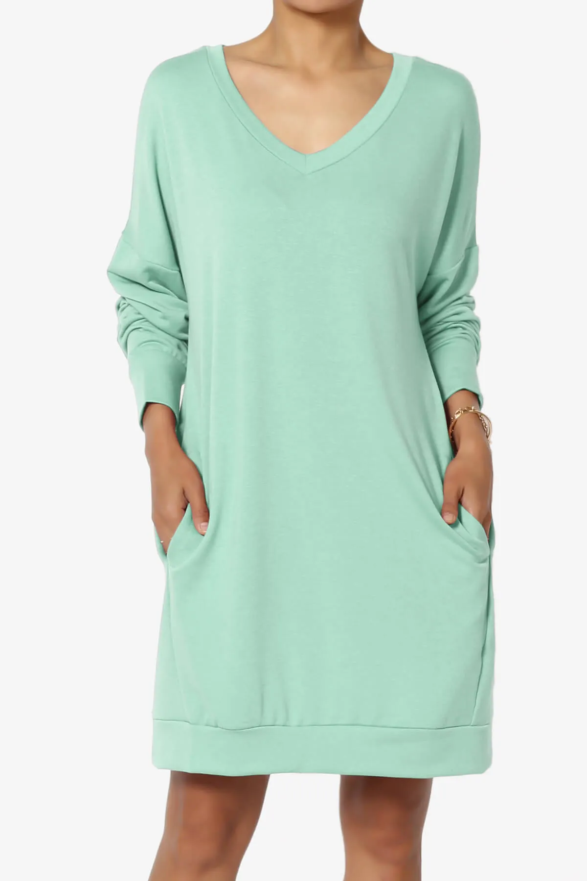 Chrissy V-Neck Pocket Soft Terry Tunic PLUS