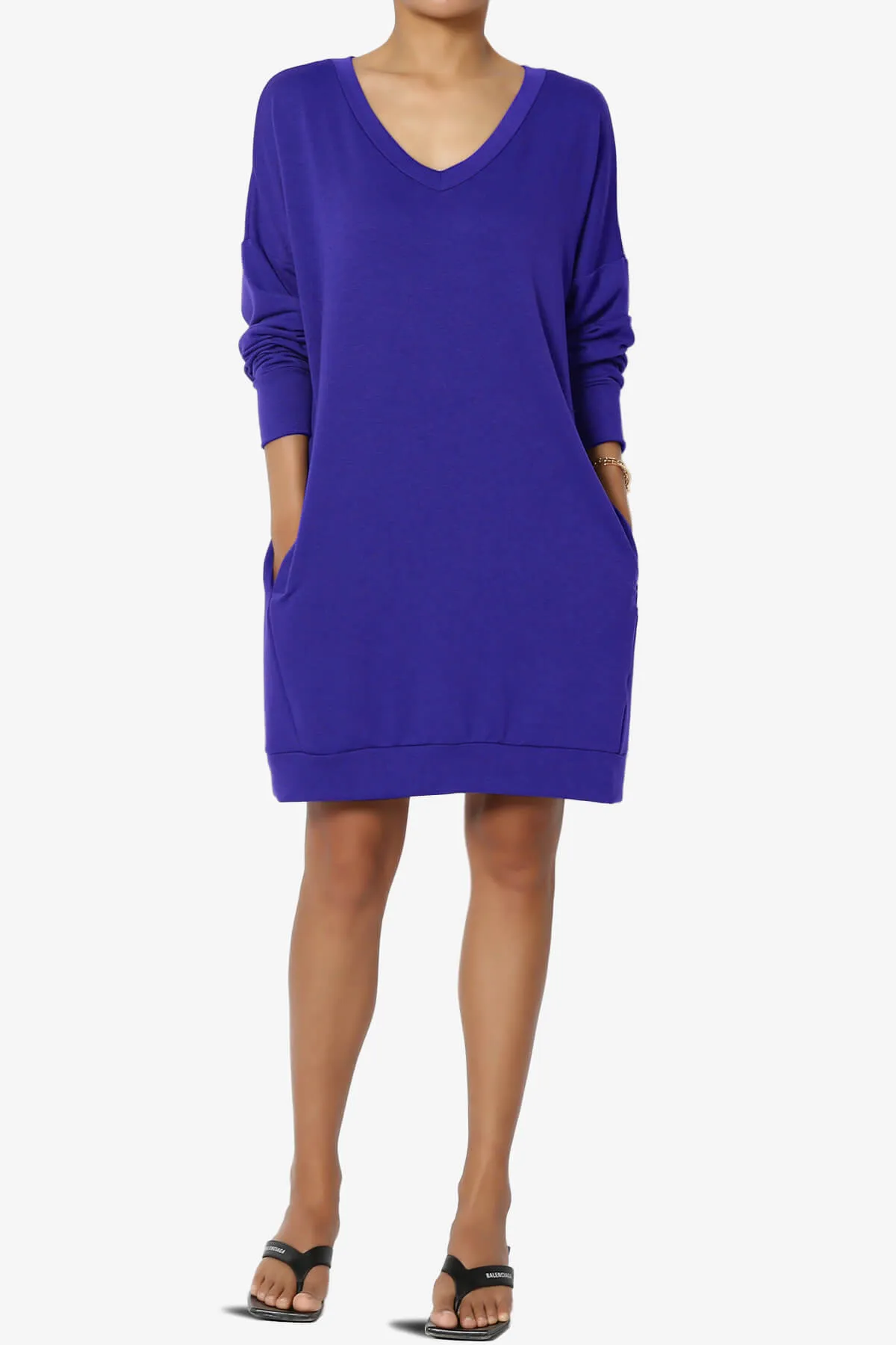 Chrissy V-Neck Pocket Soft Terry Tunic PLUS