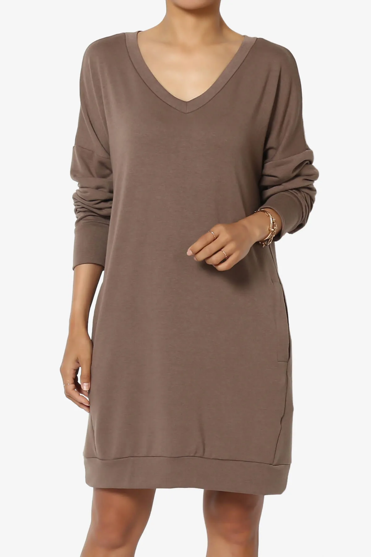 Chrissy V-Neck Pocket Soft Terry Tunic PLUS