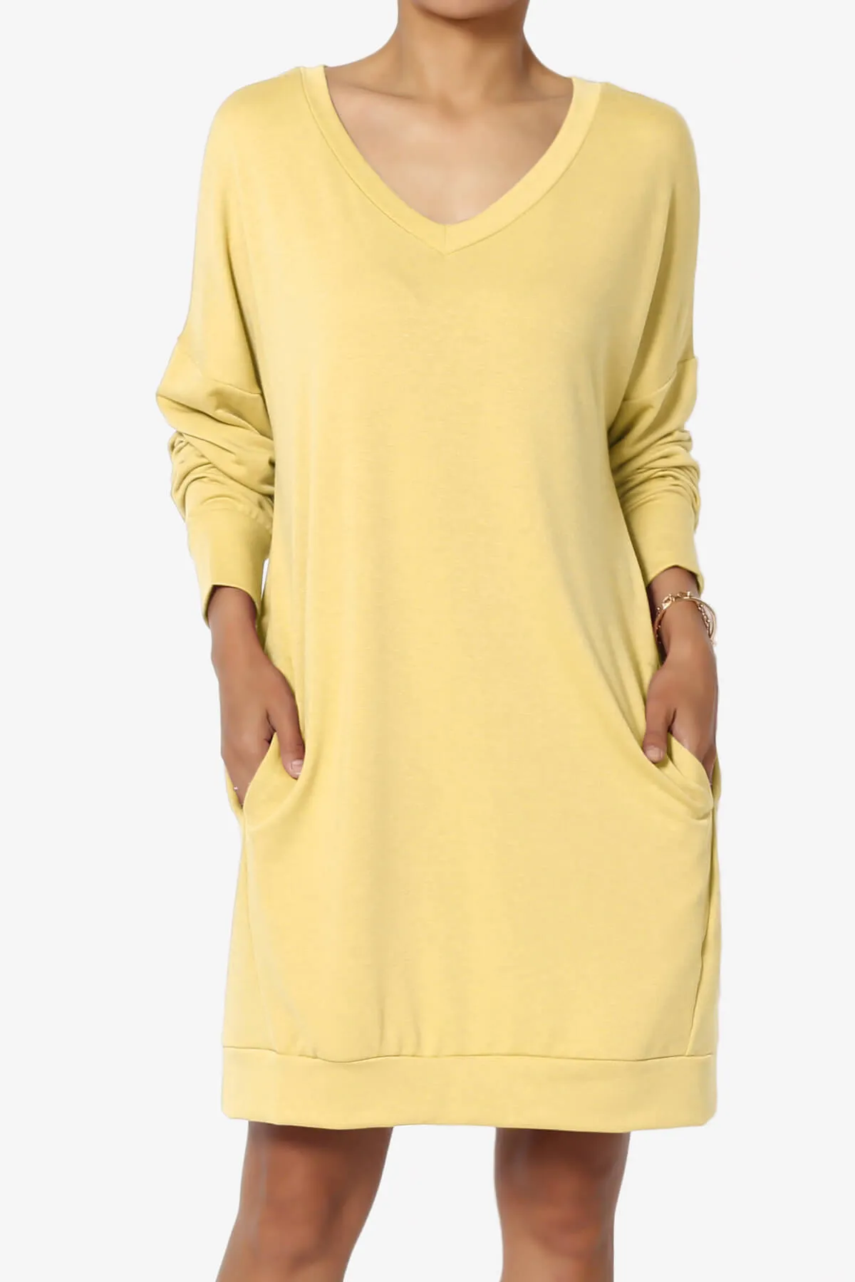 Chrissy V-Neck Pocket Soft Terry Tunic PLUS