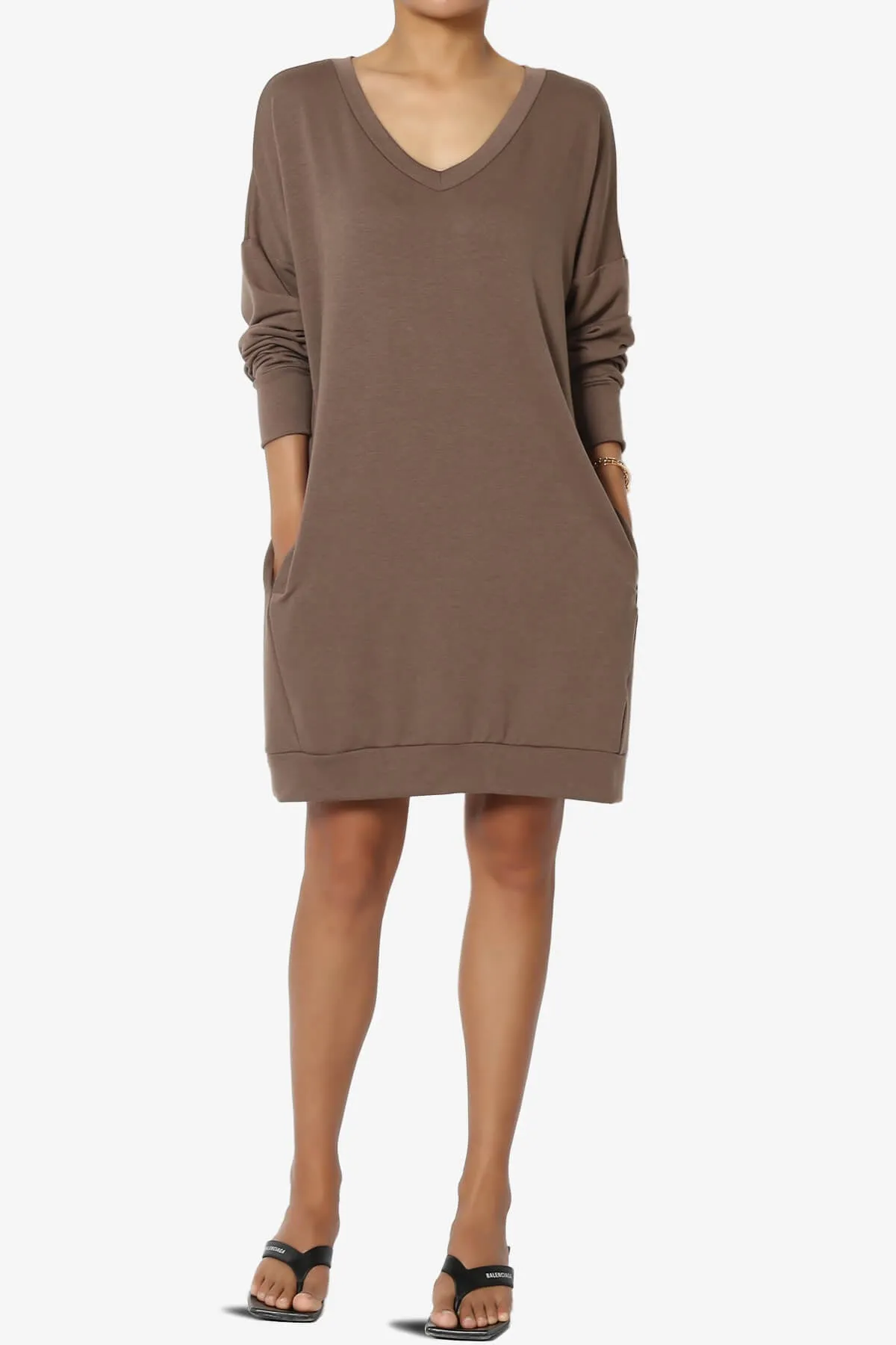 Chrissy V-Neck Pocket Soft Terry Tunic PLUS
