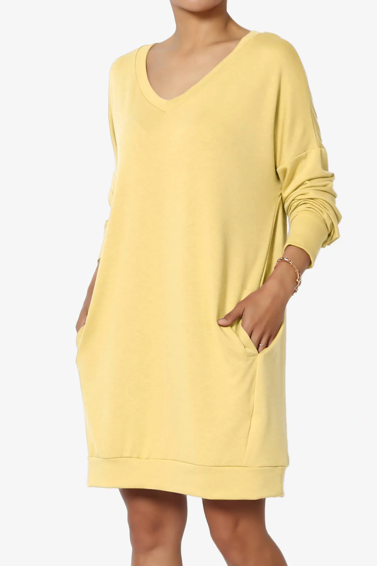 Chrissy V-Neck Pocket Soft Terry Tunic PLUS