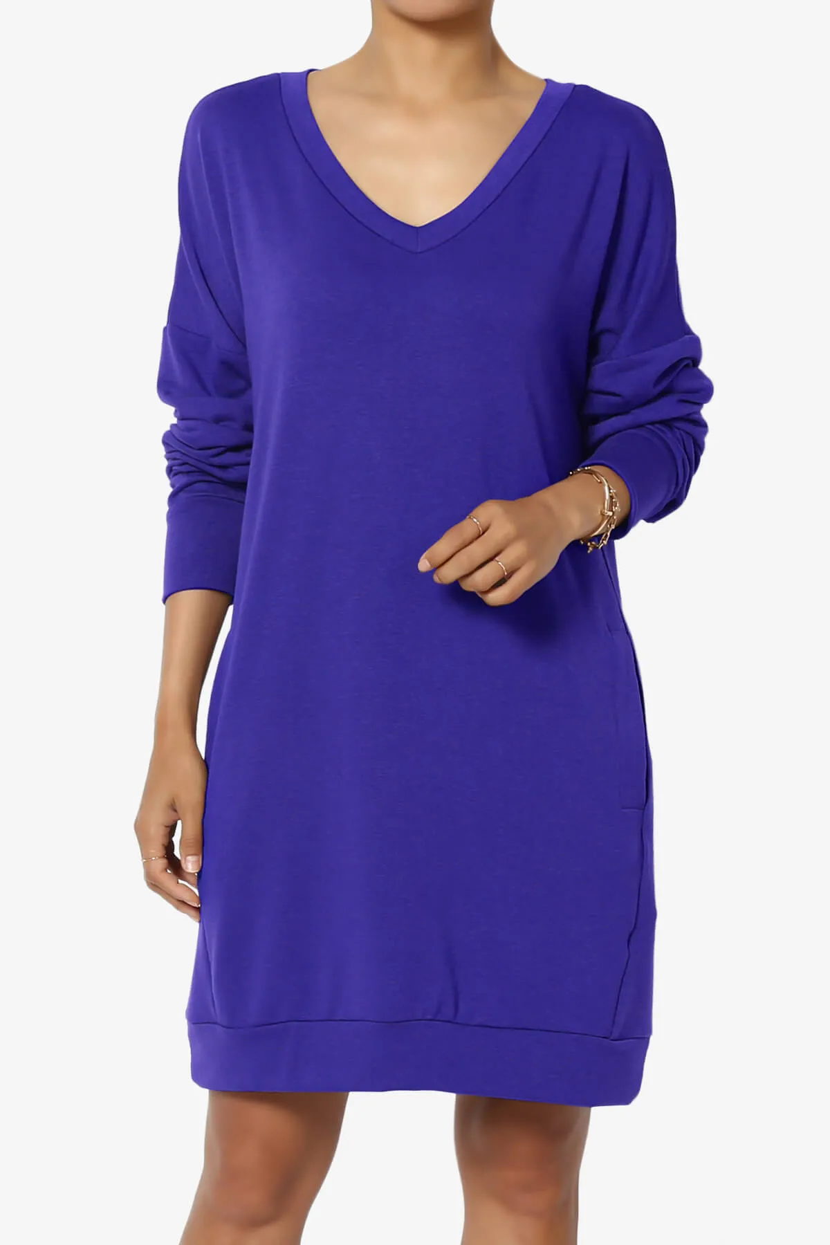 Chrissy V-Neck Pocket Soft Terry Tunic PLUS