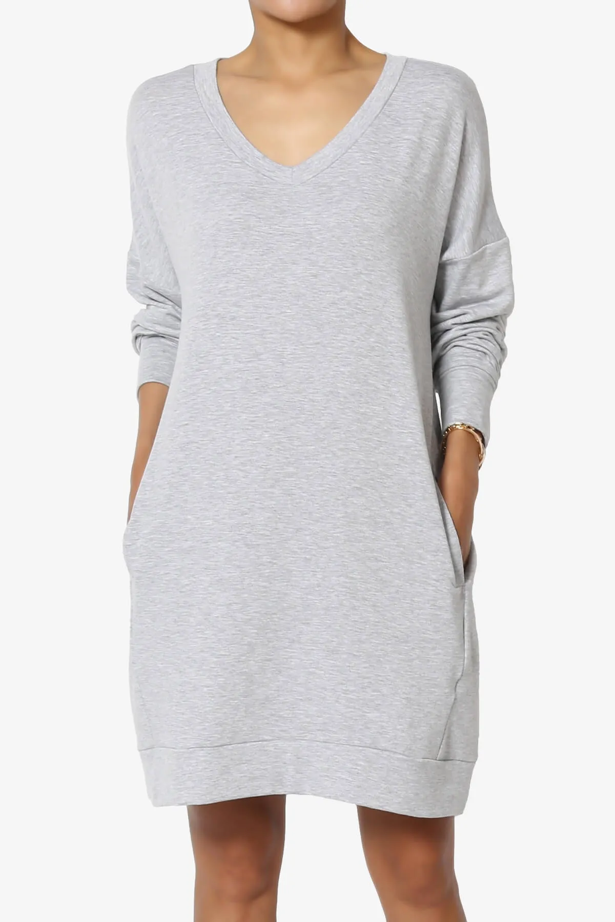 Chrissy V-Neck Pocket Soft Terry Tunic PLUS