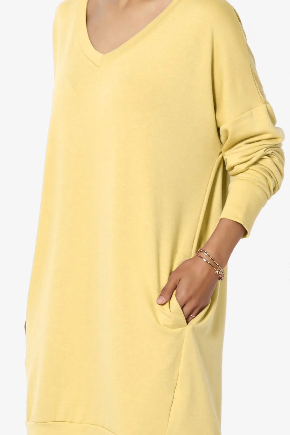 Chrissy V-Neck Pocket Soft Terry Tunic PLUS