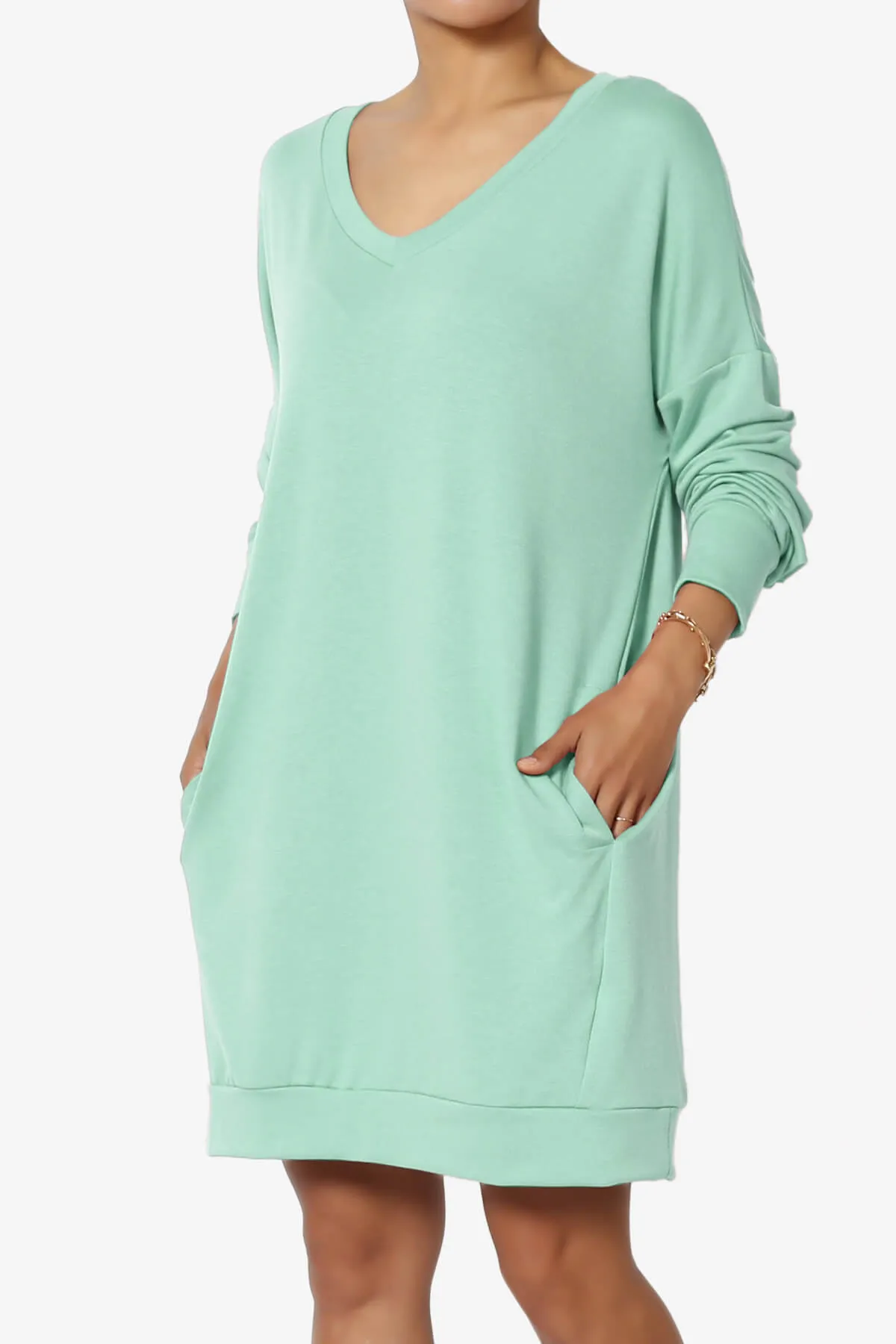 Chrissy V-Neck Pocket Soft Terry Tunic PLUS