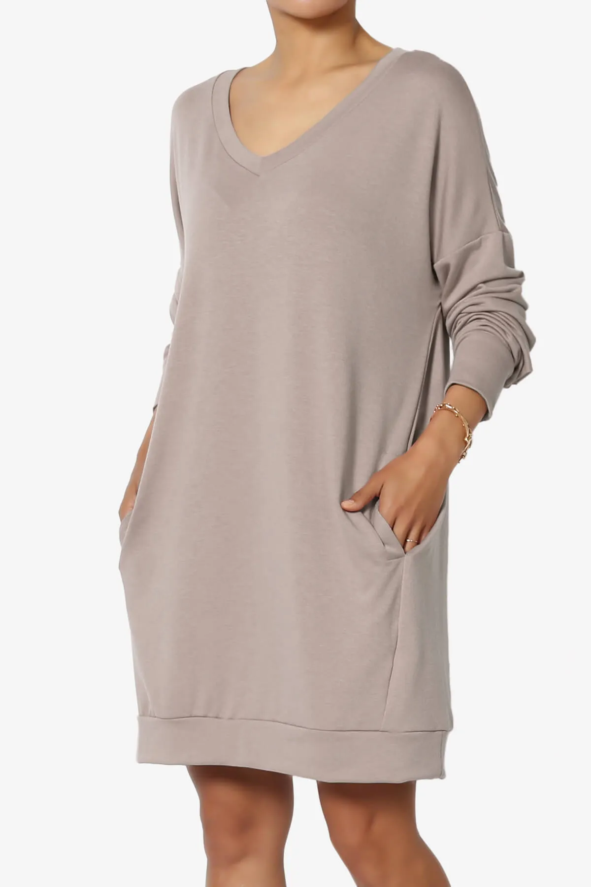 Chrissy V-Neck Pocket Soft Terry Tunic PLUS