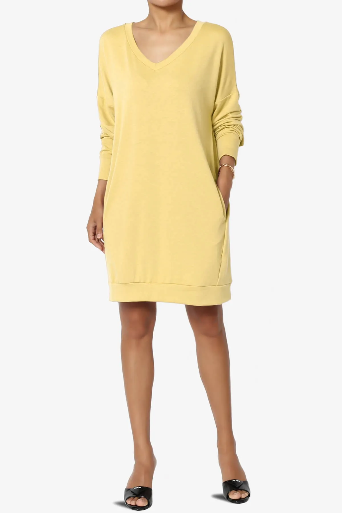 Chrissy V-Neck Pocket Soft Terry Tunic PLUS