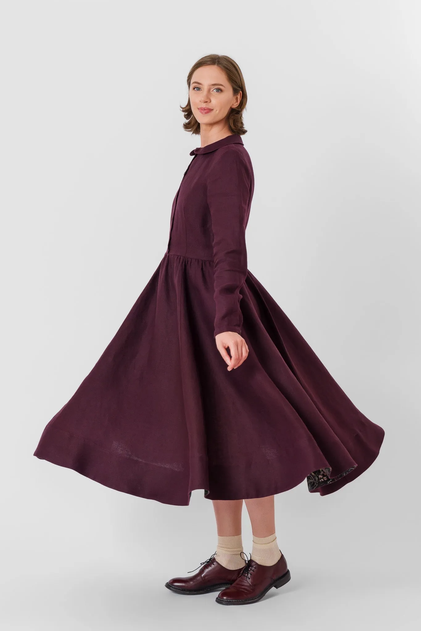 Classic Dress, Long Sleeve, Twill Linen