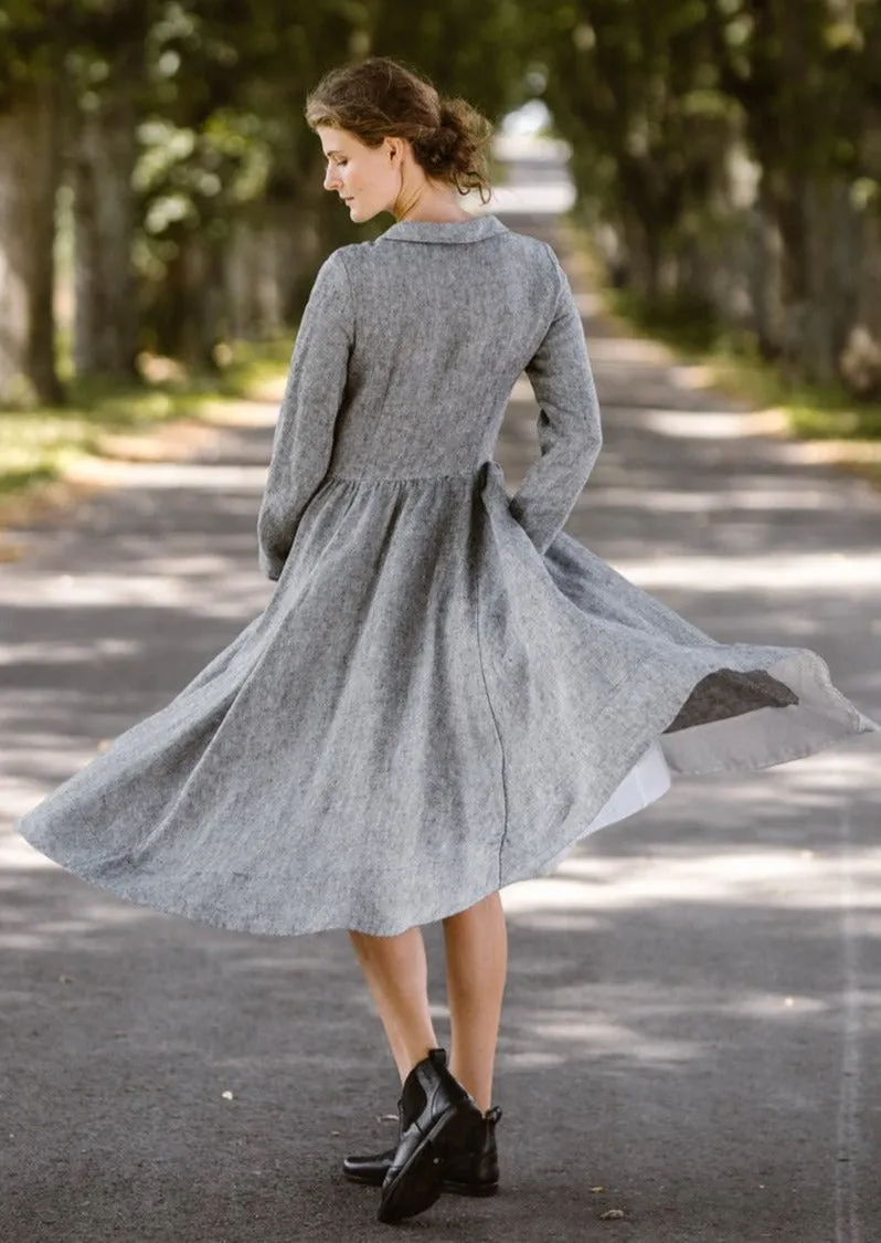 Classic Dress, Long Sleeve, Twill Linen