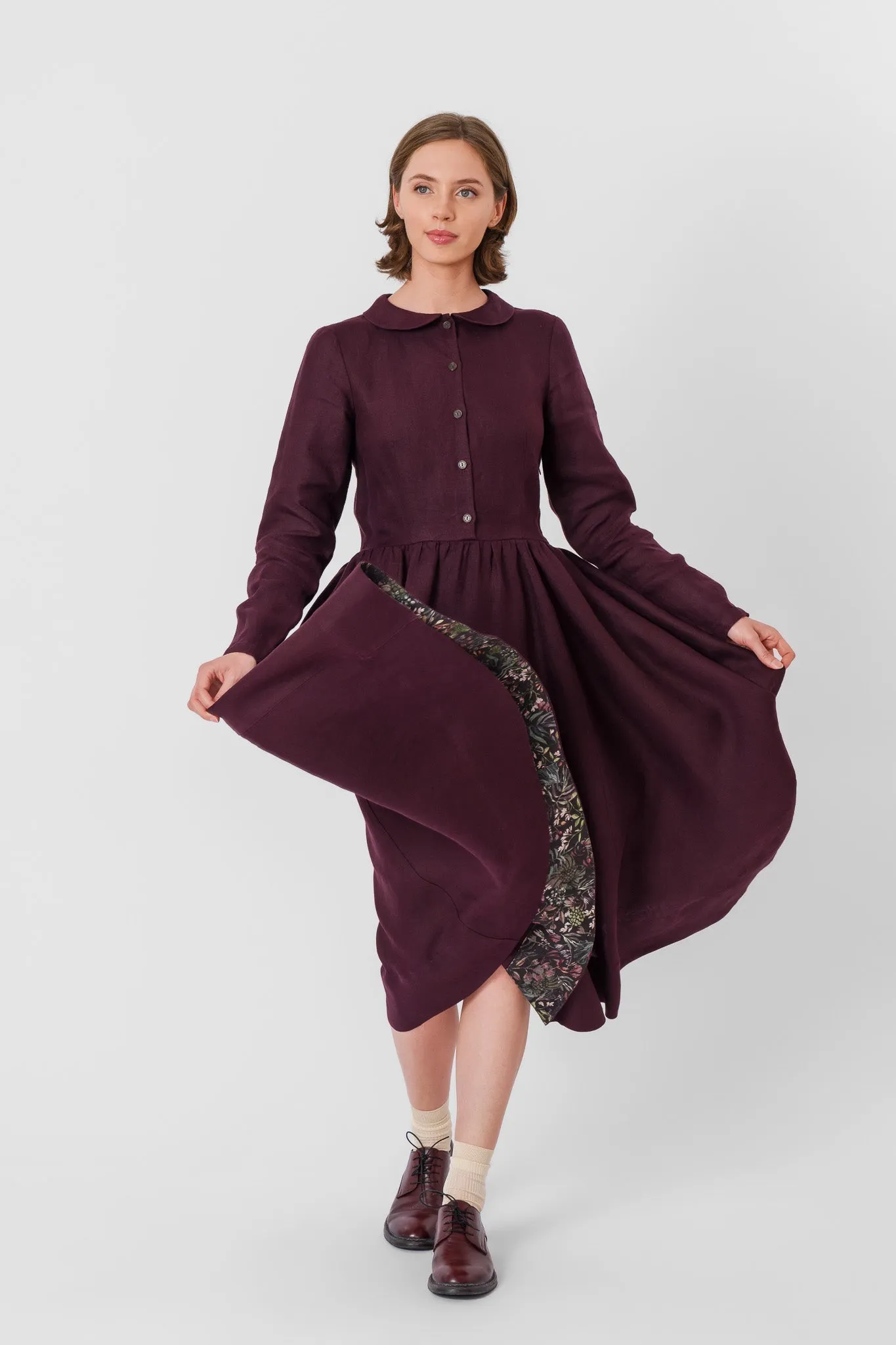 Classic Dress, Long Sleeve, Twill Linen