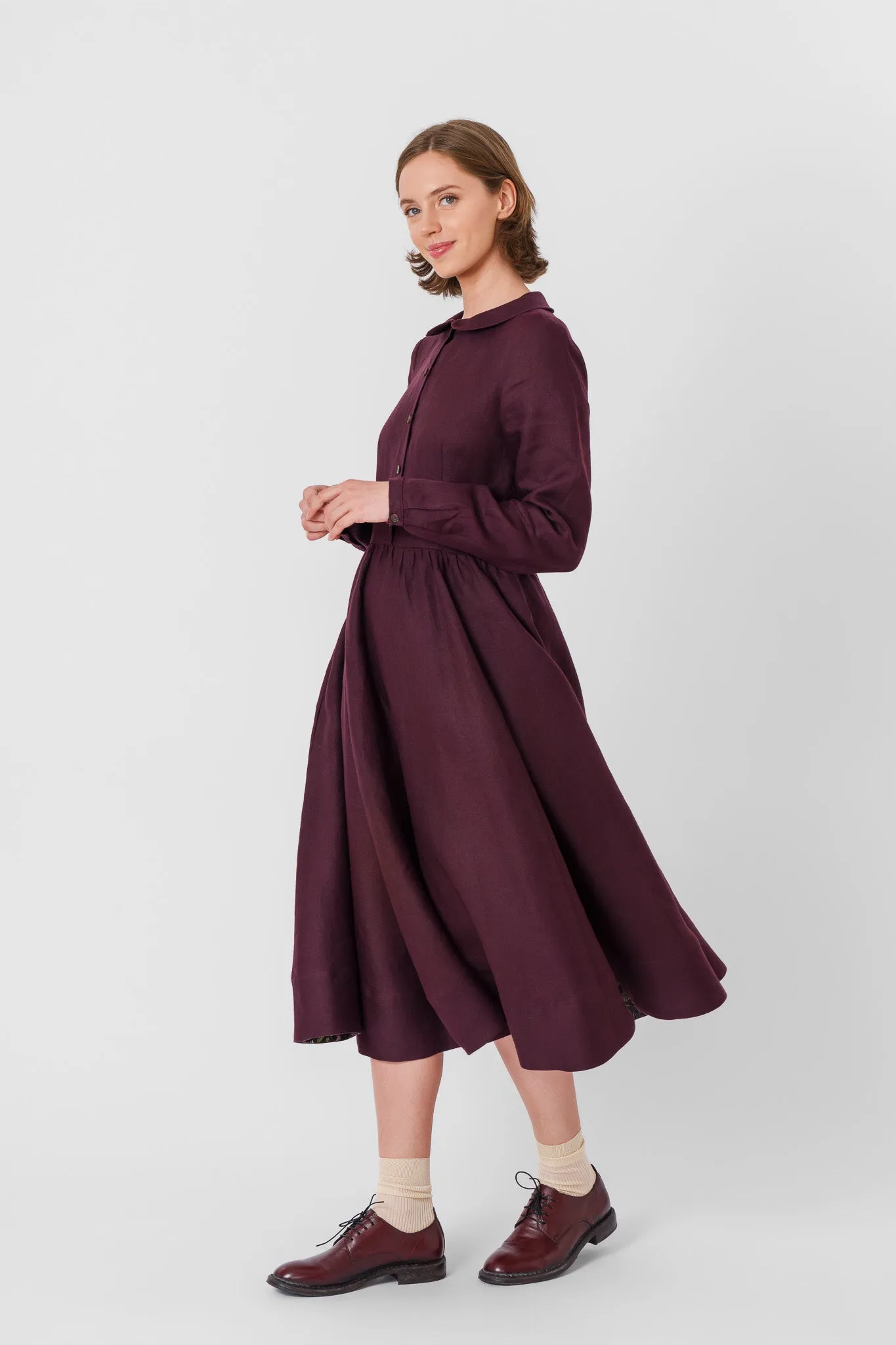 Classic Dress, Long Sleeve, Twill Linen