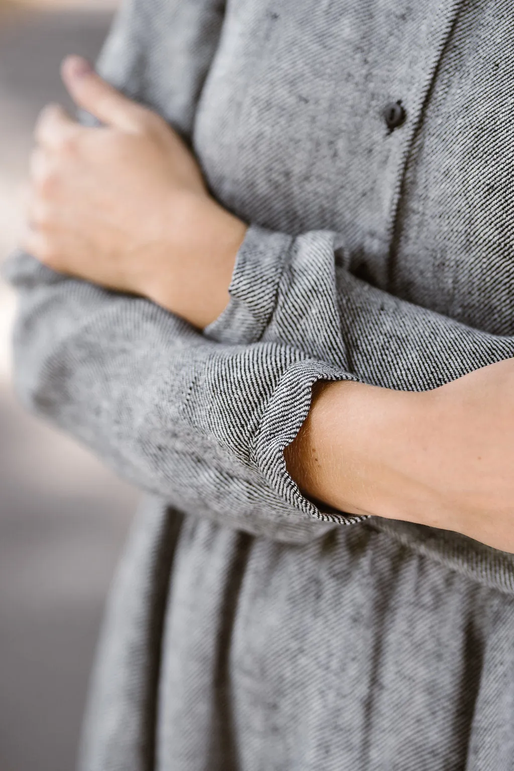 Classic Dress, Long Sleeve, Twill Linen