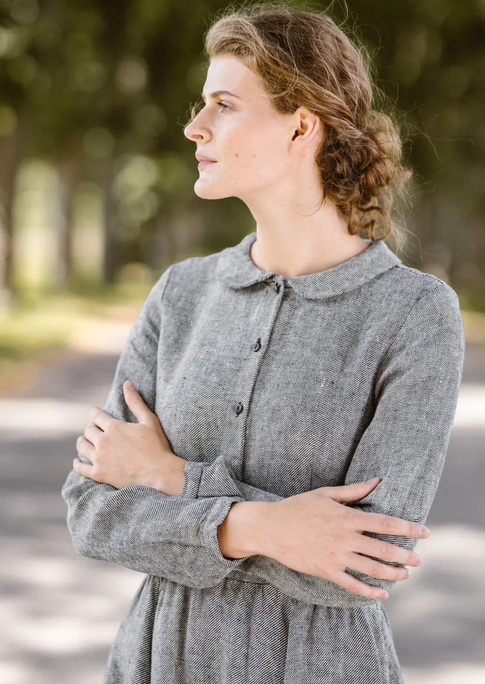 Classic Dress, Long Sleeve, Twill Linen