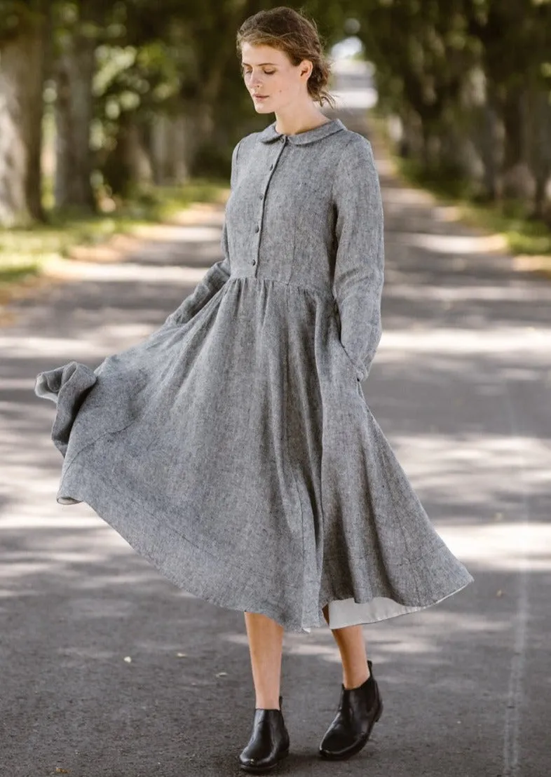Classic Dress, Long Sleeve, Twill Linen