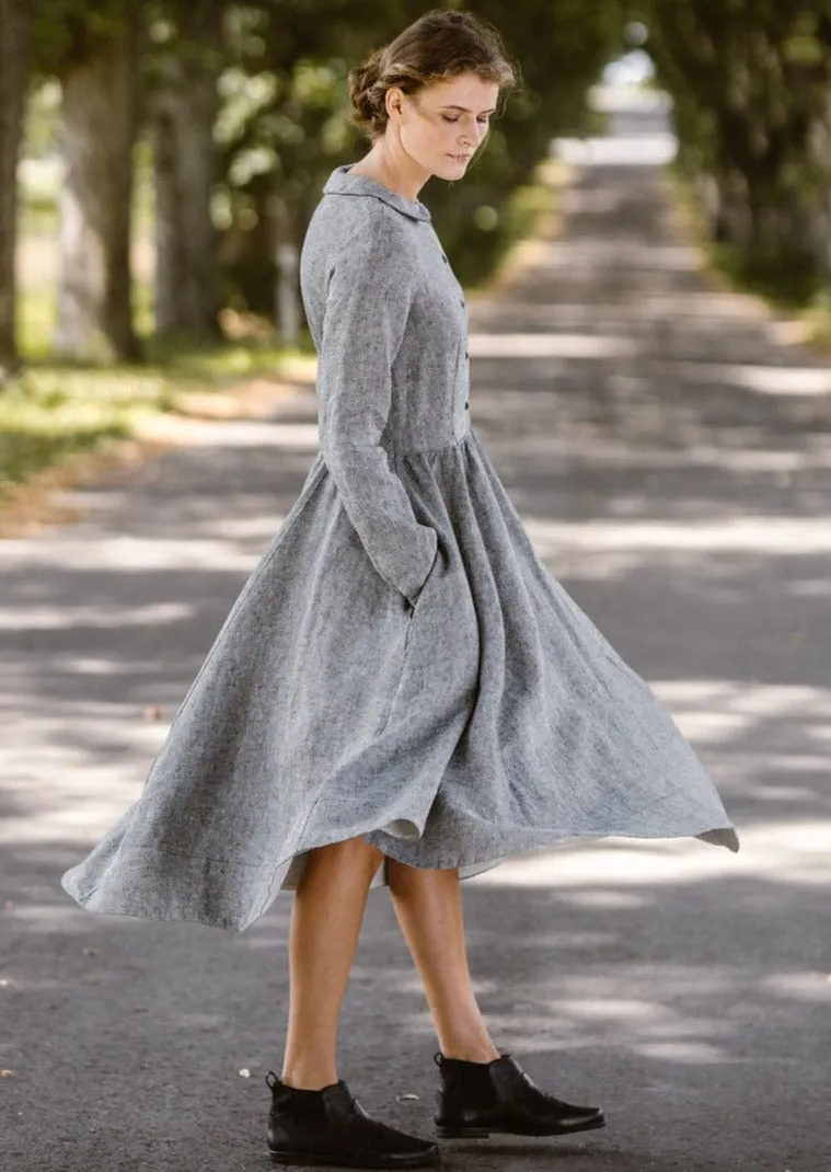 Classic Dress, Long Sleeve, Twill Linen