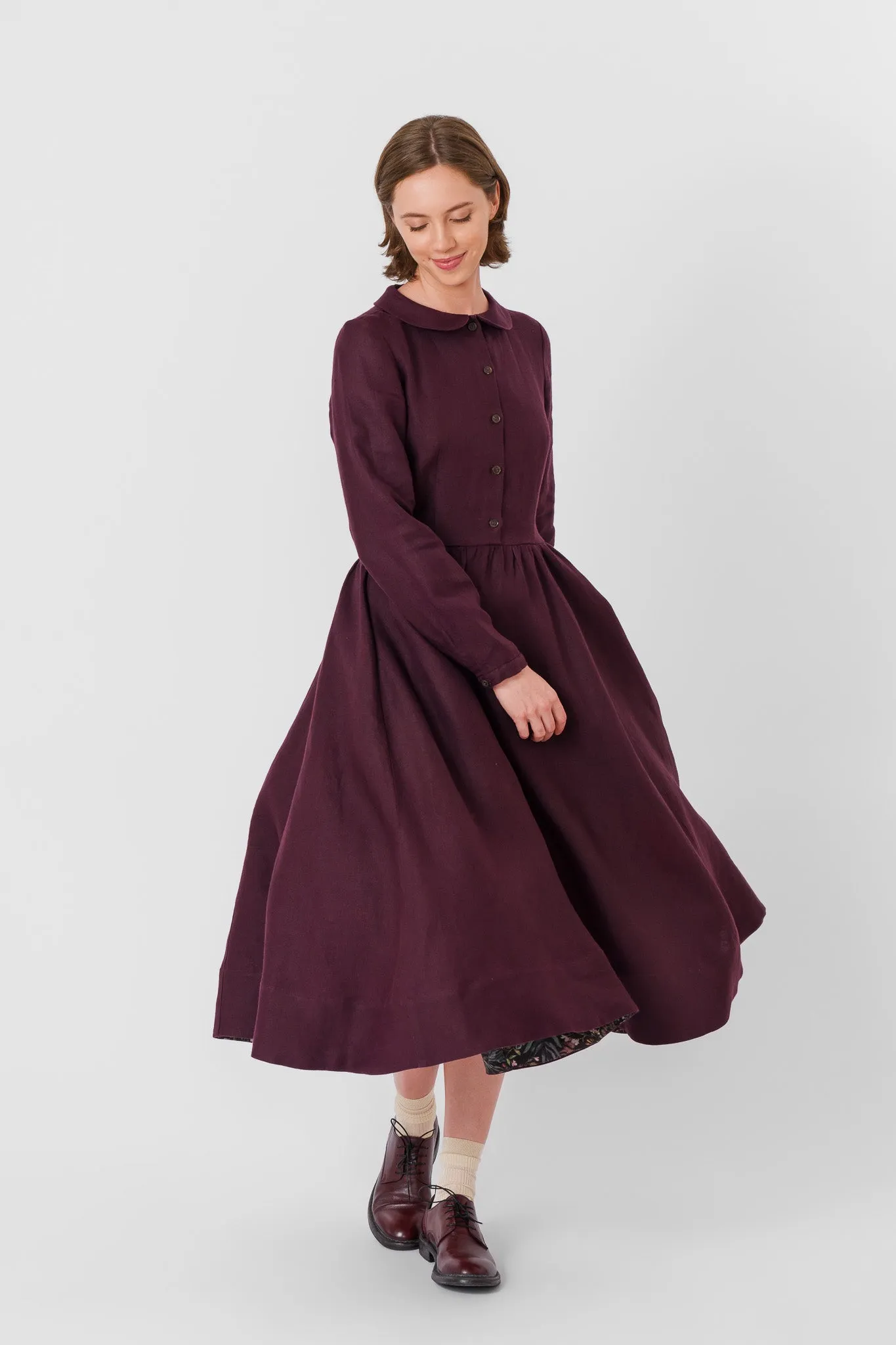 Classic Dress, Long Sleeve, Twill Linen
