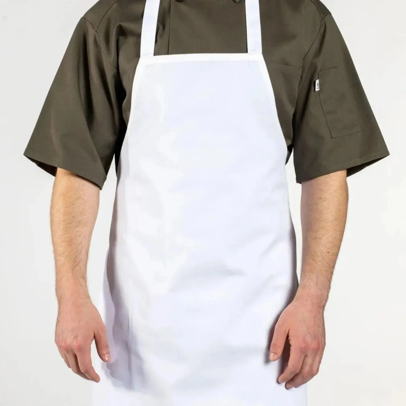 Classic Twill Cotton Blend Mid Length Bib Aprons 2 PK