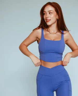 Corset Crop Bra - Dazzling Blue