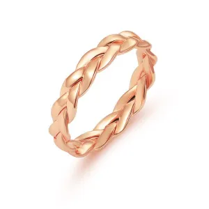 Creative Chain Ring Simple Winding Twist Rose Gold Ring for Female Fashion