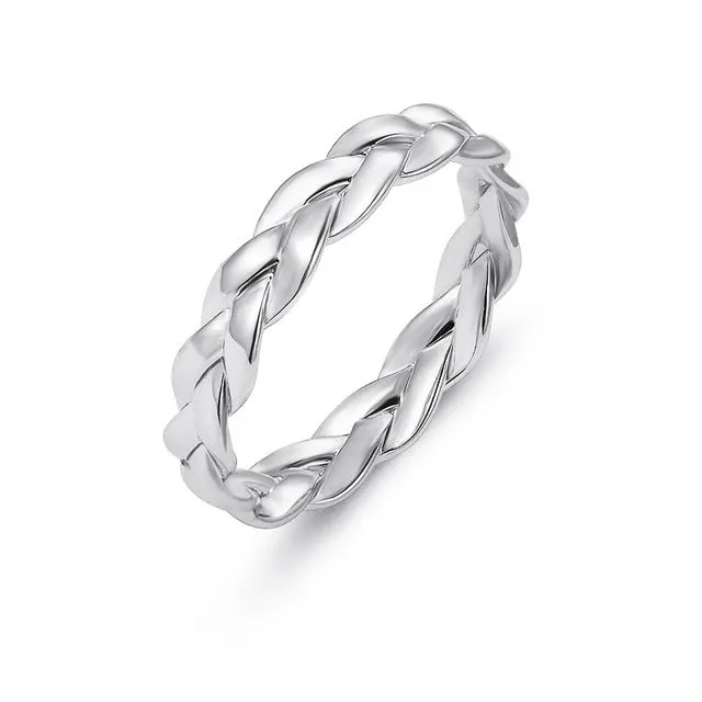 Creative Chain Ring Simple Winding Twist Rose Gold Ring for Female Fashion