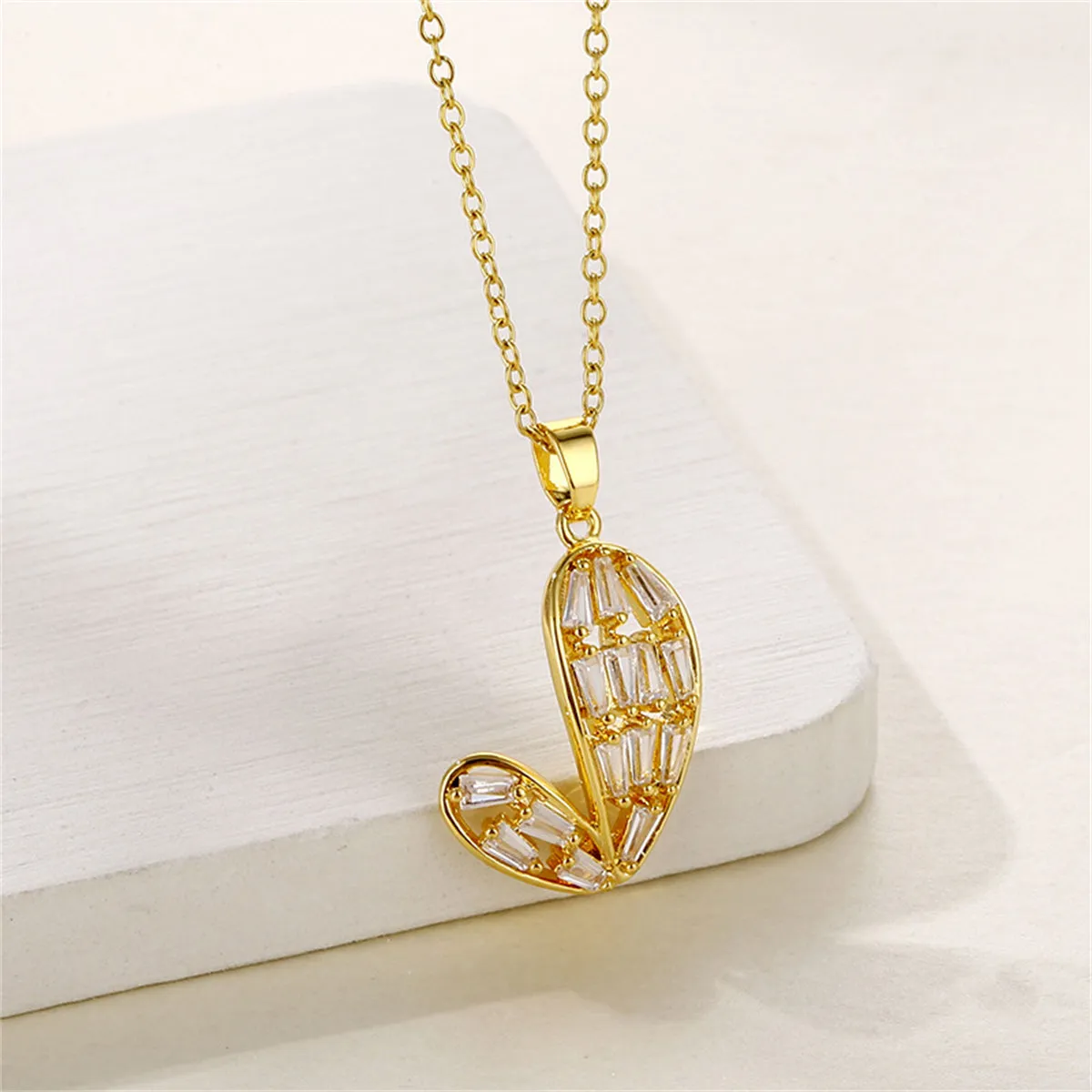 Crystal & 18K Gold-Plated Asymmetric Heart Pendant Necklace
