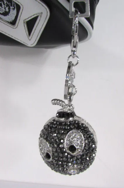 Cute Rhinestone Boom Keychain Purse Charm