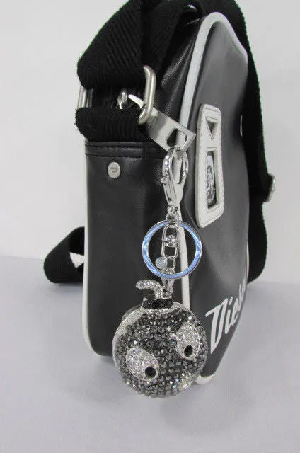 Cute Rhinestone Boom Keychain Purse Charm