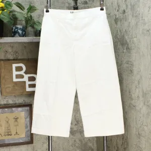 DG2 by Diane Gilman Women's Stretch Twill Wide Leg Chino Pants Ivory Petite 10
