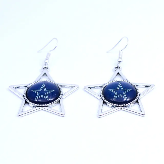 Earrings Dallas Cowboys Charms Dangle Earrings Sport Earrings Football Jewelry for Women Birthday Party Gift 5 pairs