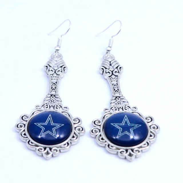 Earrings Dallas Cowboys Charms Dangle Earrings Sport Earrings Football Jewelry for Women Birthday Party Gift 5 pairs