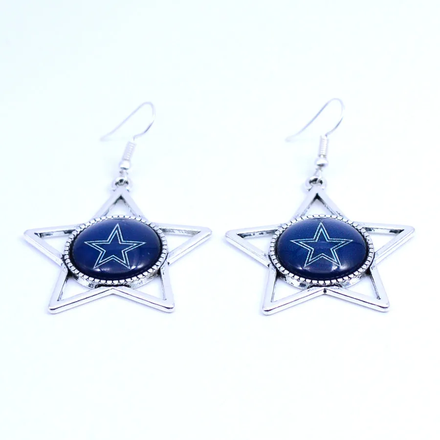 Earrings Dallas Cowboys Charms Dangle Earrings Sport Earrings Football Jewelry for Women Birthday Party Gift 5 pairs