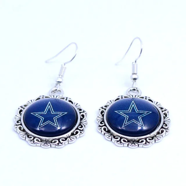 Earrings Dallas Cowboys Charms Dangle Earrings Sport Earrings Football Jewelry for Women Birthday Party Gift 5 pairs