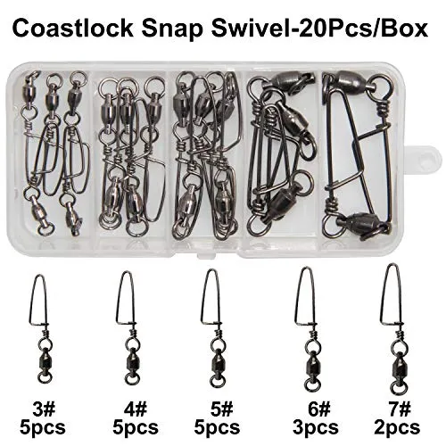 Easy Catch 10, 30 Pack High-Strength Fishing Ball Bearing Swivel with Coastlock Snap, Strong Welded Ring for Saltwater Fishing-18Lb to 350Lb (100% Copper Stainless Steel) (Size 4 4 (90lb) 30Pack)