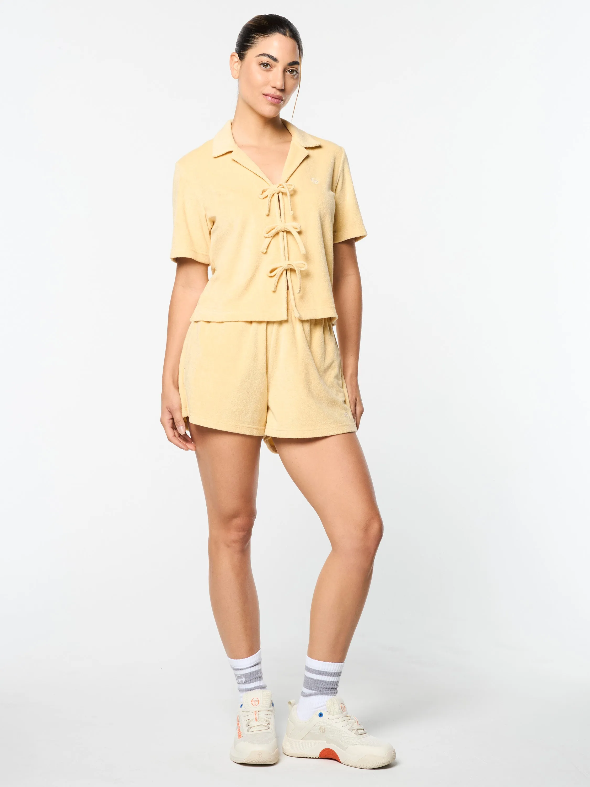 Edda Cropped Shirt- Straw