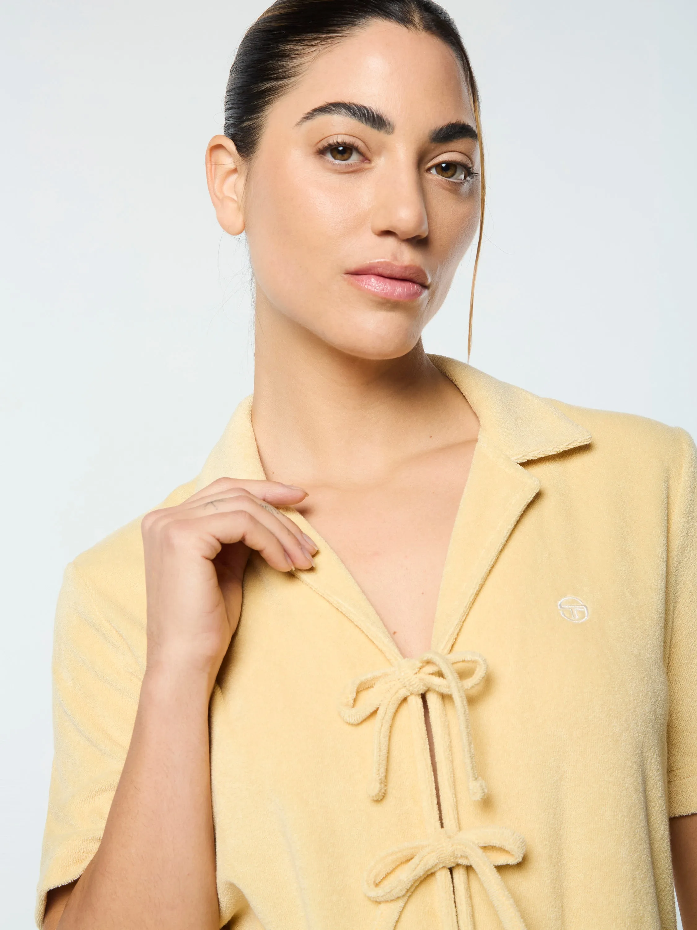 Edda Cropped Shirt- Straw