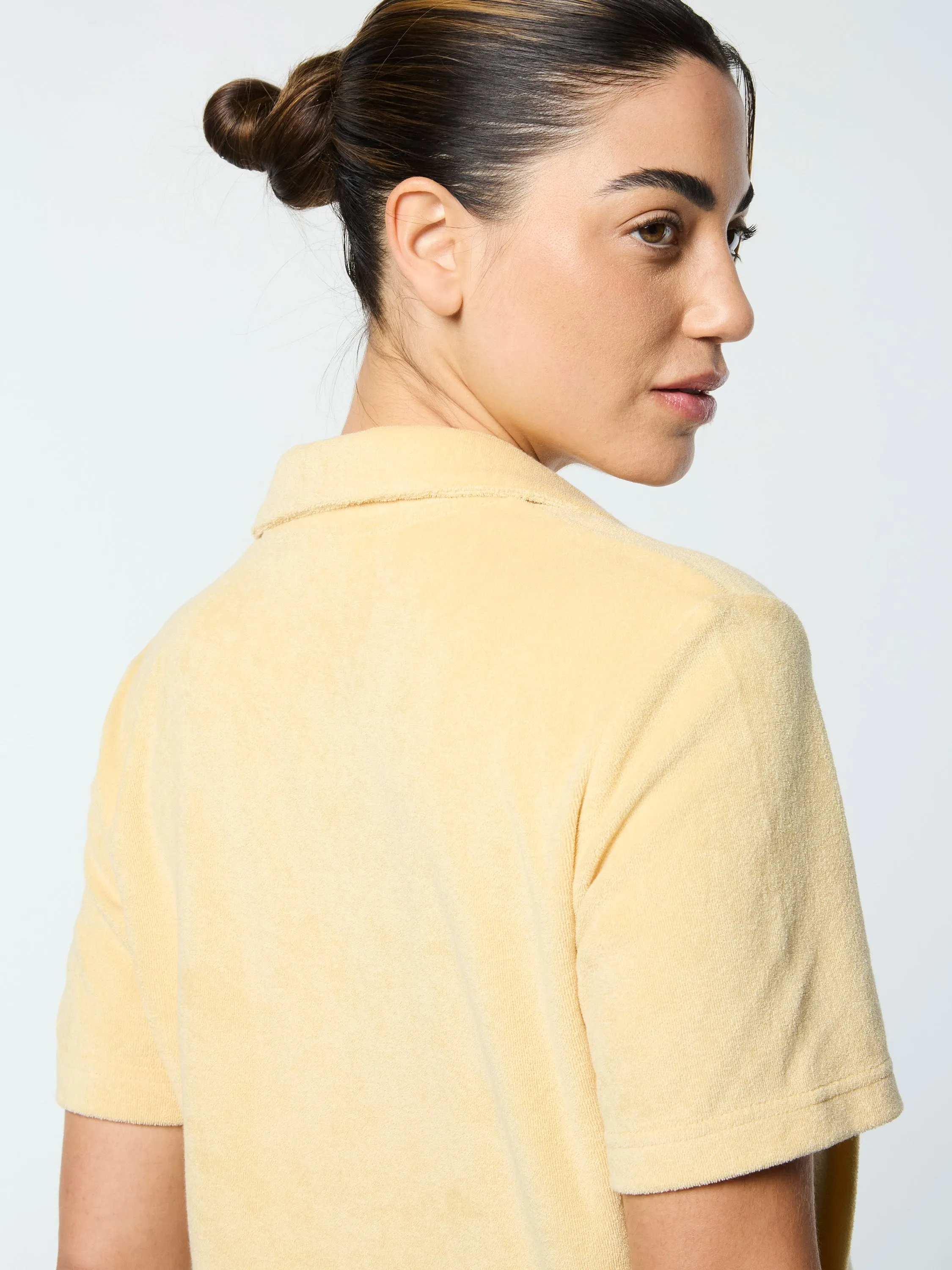 Edda Cropped Shirt- Straw