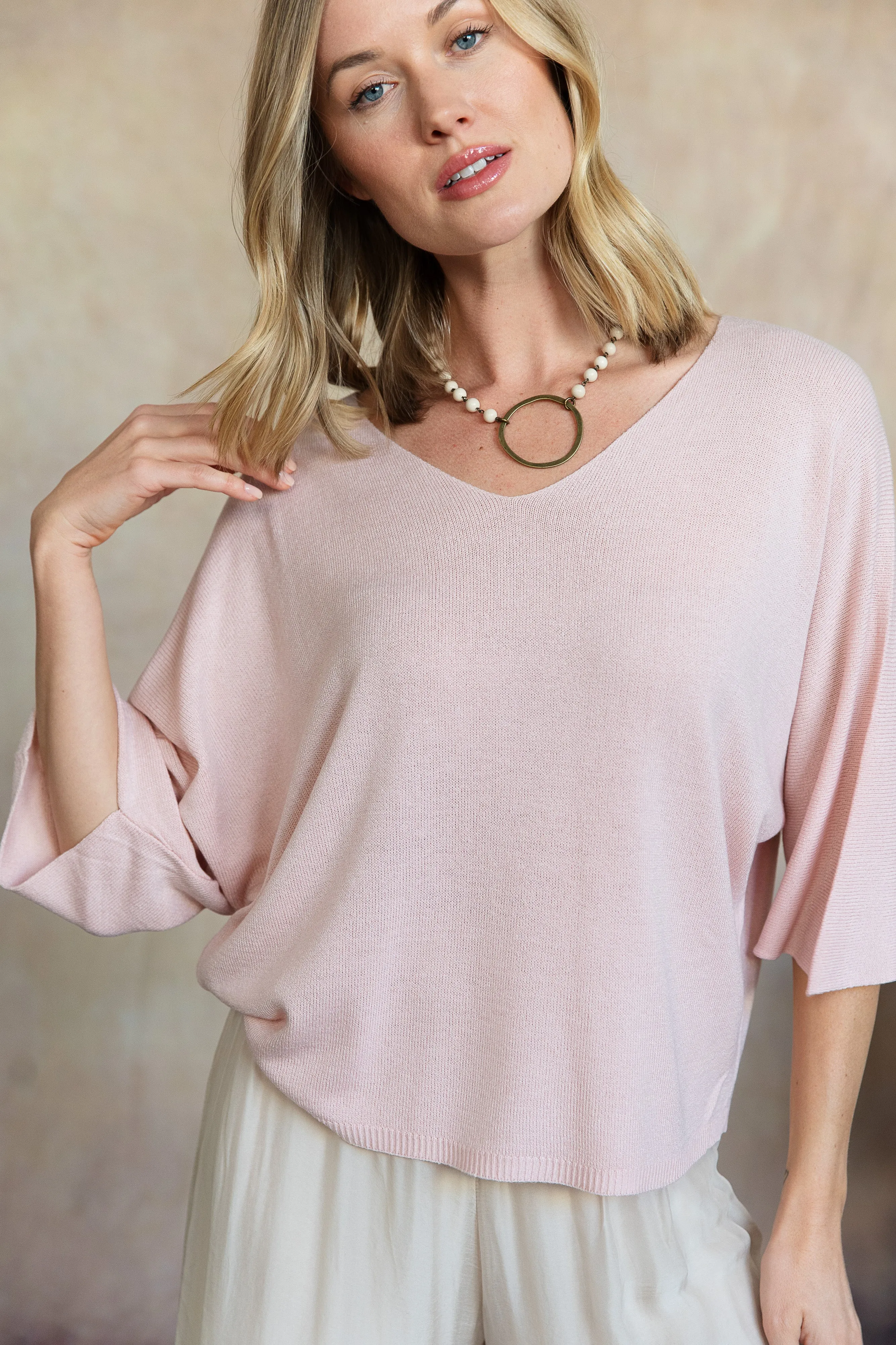Esma Knit Top (Light Pink)
